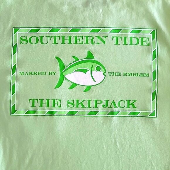 Southern Tide Lime Green Original The Skipjack Tee Shirt - Size XS - Picture 8 of 10